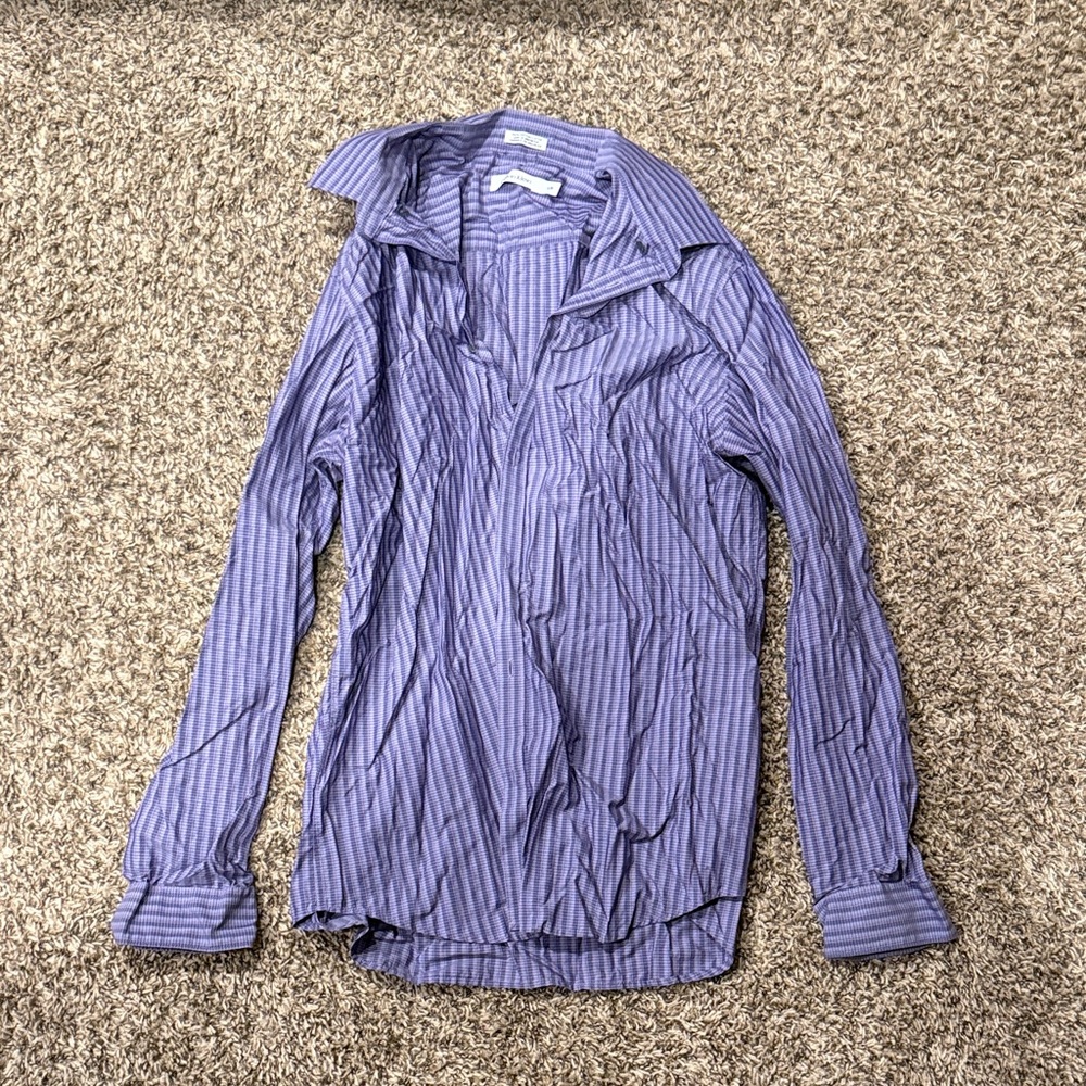 Calvin Klein Blue Striped Dress Shirt